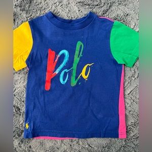 Multicolor Logo Blue Polo Ralph Lauren Shirt Boys Size 2 2T
